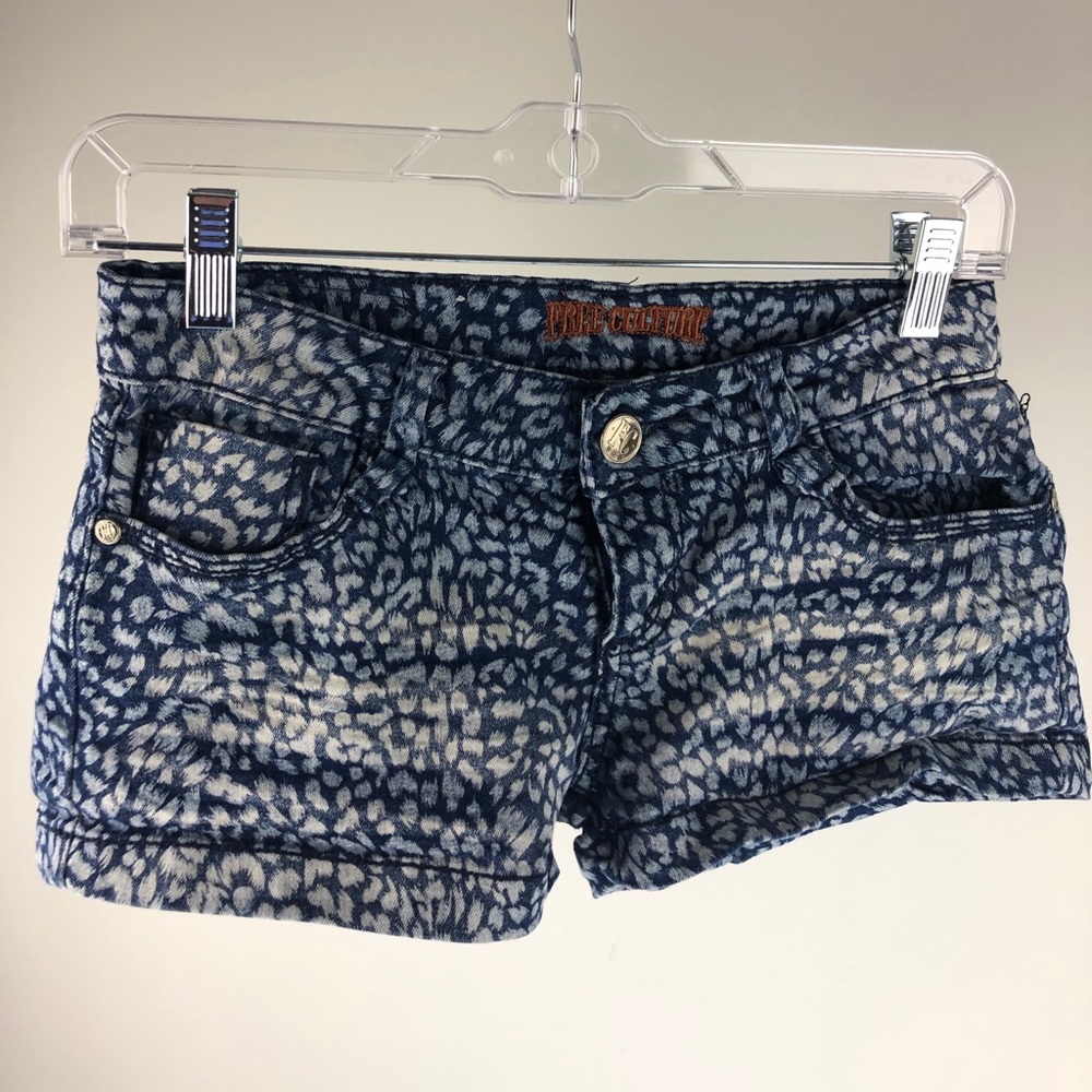 New leopard denim jean shorts